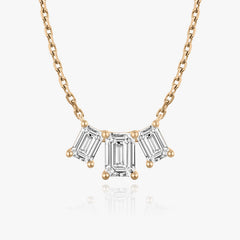 2.0TCW Emerald F/VS Lab Grown Diamond Three Stone Necklace