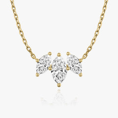 2.0TCW Marquise F/VS Lab Grown Diamond Three Stone Necklace