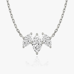 2.0TCW Marquise F/VS Lab Grown Diamond Three Stone Necklace