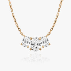 2.0TCW Oval F/VS Lab Grown Diamond Three Stone Necklace