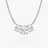 2.0TCW Oval F/VS Lab Grown Diamond Three Stone Necklace