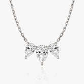 2.0TCW Pear F/VS Lab Grown Diamond Three Stone Necklace