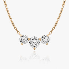 2.0TCW Round F/VS Lab Grown Diamond Three Stone Necklace
