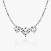 2.0TCW Round F/VS Lab Grown Diamond Three Stone Necklace