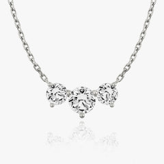 2.0TCW Round F/VS Lab Grown Diamond Three Stone Necklace