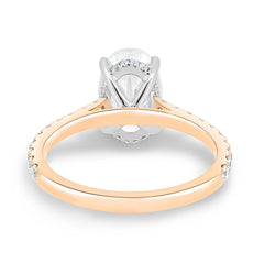 2.11ct Oval Hidden Halo F/VS2 Lab Grown Diamond Engagement Ring