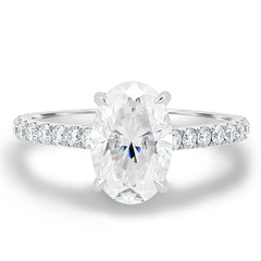 2.11ct Oval Hidden Halo F/VS2 Lab Grown Diamond Engagement Ring