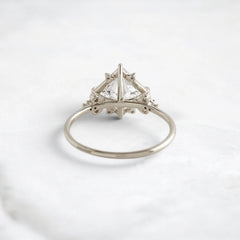 2CT Princess Cut Moissanite Cluster Engagement Ring with Four Prong Setting
