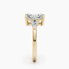 2.24ct Radiant F- VS Three Stones Diamond Lab Grown Engagement Ring