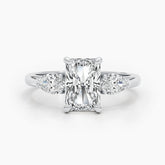 2.24ct Radiant F- VS Three Stones Diamond Lab Grown Engagement Ring
