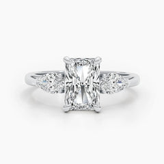 2.24ct Radiant F- VS Three Stones Diamond Lab Grown Engagement Ring