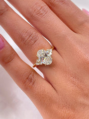 2.42ct Oval Shaped G- VS Lab Grown Diamond Cluster Engagement Ring
