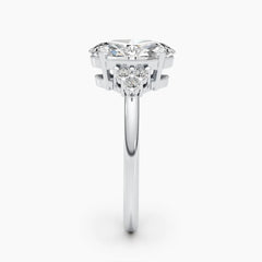 2.42ct Oval Shaped G- VS Lab Grown Diamond Cluster Engagement Ring