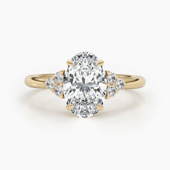 2.42ct Oval Shaped G- VS Lab Grown Diamond Cluster Engagement Ring