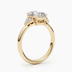 2.42ct Oval Shaped G- VS Lab Grown Diamond Cluster Engagement Ring