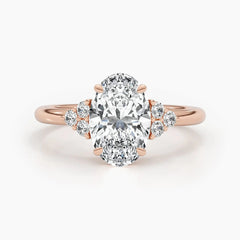 2.42ct Oval Shaped G- VS Lab Grown Diamond Cluster Engagement Ring