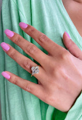 2.42ct Oval Shaped G- VS Lab Grown Diamond Cluster Engagement Ring