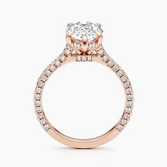 2.51ct Pear F- VS Hidden Halo Lab Grown Diamond Pave Engagement Ring