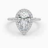 2.51ct Pear Halo F- VS Lab Grown Diamond Engagement Ring