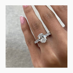 2.5ct Oval E- VS Pave Lab Grown Diamond Engagement Ring