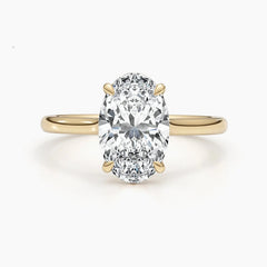2.5ct Oval G-VS Hidden Halo Lab Grown Diamond Engagement Ring