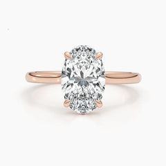 2.5ct Oval G-VS Hidden Halo Lab Grown Diamond Engagement Ring