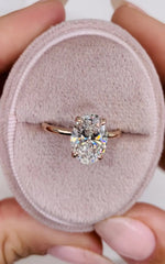 2.5ct Oval G- VS Hidden Halo Lab Grown Diamond Engagement Ring