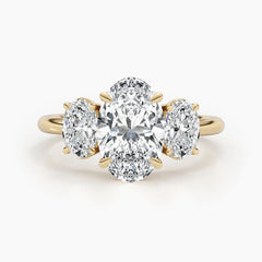 2.61ct Oval G-VS Three Stone Lab Grown Diamond Engagement Ring