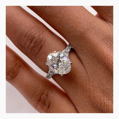 2.63ct Oval F-VS Lab Grown Diamond Cluster Engagement Ring