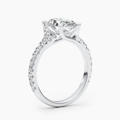 2.63ct Oval F-VS Lab Grown Diamond Cluster Engagement Ring