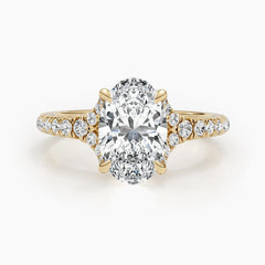 2.63ct Oval F-VS Lab Grown Diamond Cluster Engagement Ring