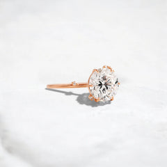 2CT Round Cut Cluster Moissanite Ring with Floating Accent Diamonds