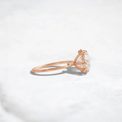 2CT Round Cut Cluster Moissanite Ring with Floating Accent Diamonds