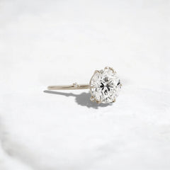 2CT Round Cut Cluster Moissanite Ring with Floating Accent Diamonds
