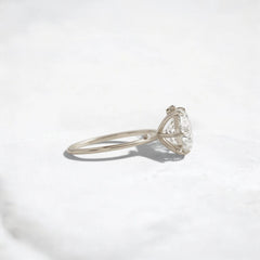 2CT Round Cut Cluster Moissanite Ring with Floating Accent Diamonds