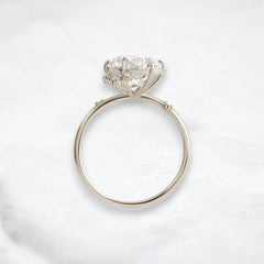 2CT Round Cut Cluster Moissanite Ring with Floating Accent Diamonds
