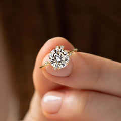 2CT Round Cut Cluster Moissanite Ring with Floating Accent Diamonds