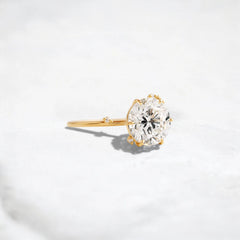 2CT Round Cut Cluster Moissanite Ring with Floating Accent Diamonds