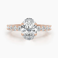 2.79ct Oval E- VS Lab Grown Diamond Pave Engagement Ring