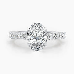 2.79ct Oval E- VS Lab Grown Diamond Pave Engagement Ring