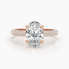 2.81ct Oval Hidden Halo E- VS Lab Grown Diamond Engagement Ring
