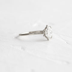 Threaded Ring with Halo, Oval Cut | Melanie Casey Fine Jewelry