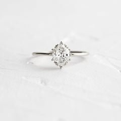 Threaded Ring with Halo, Oval Cut | Melanie Casey Fine Jewelry