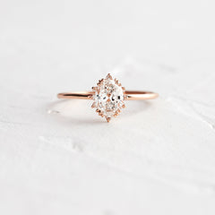 Threaded Ring with Halo, Oval Cut | Melanie Casey Fine Jewelry