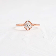 Threaded Ring with Halo, Oval Cut | Melanie Casey Fine Jewelry
