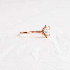 Threaded Ring with Halo, Oval Cut | Melanie Casey Fine Jewelry