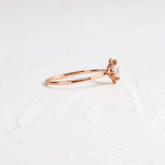 Threaded Ring with Halo, Oval Cut | Melanie Casey Fine Jewelry