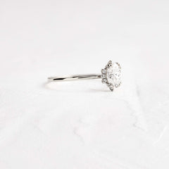 Threaded Ring with Halo, Oval Cut | Melanie Casey Fine Jewelry