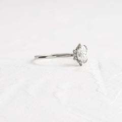 Threaded Ring with Halo, Oval Cut | Melanie Casey Fine Jewelry