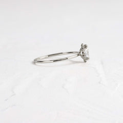 Threaded Ring with Halo, Oval Cut | Melanie Casey Fine Jewelry